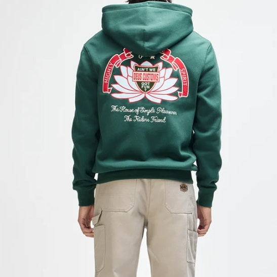 Felpa Deus Ex Machina Sacred Crest Zip Green