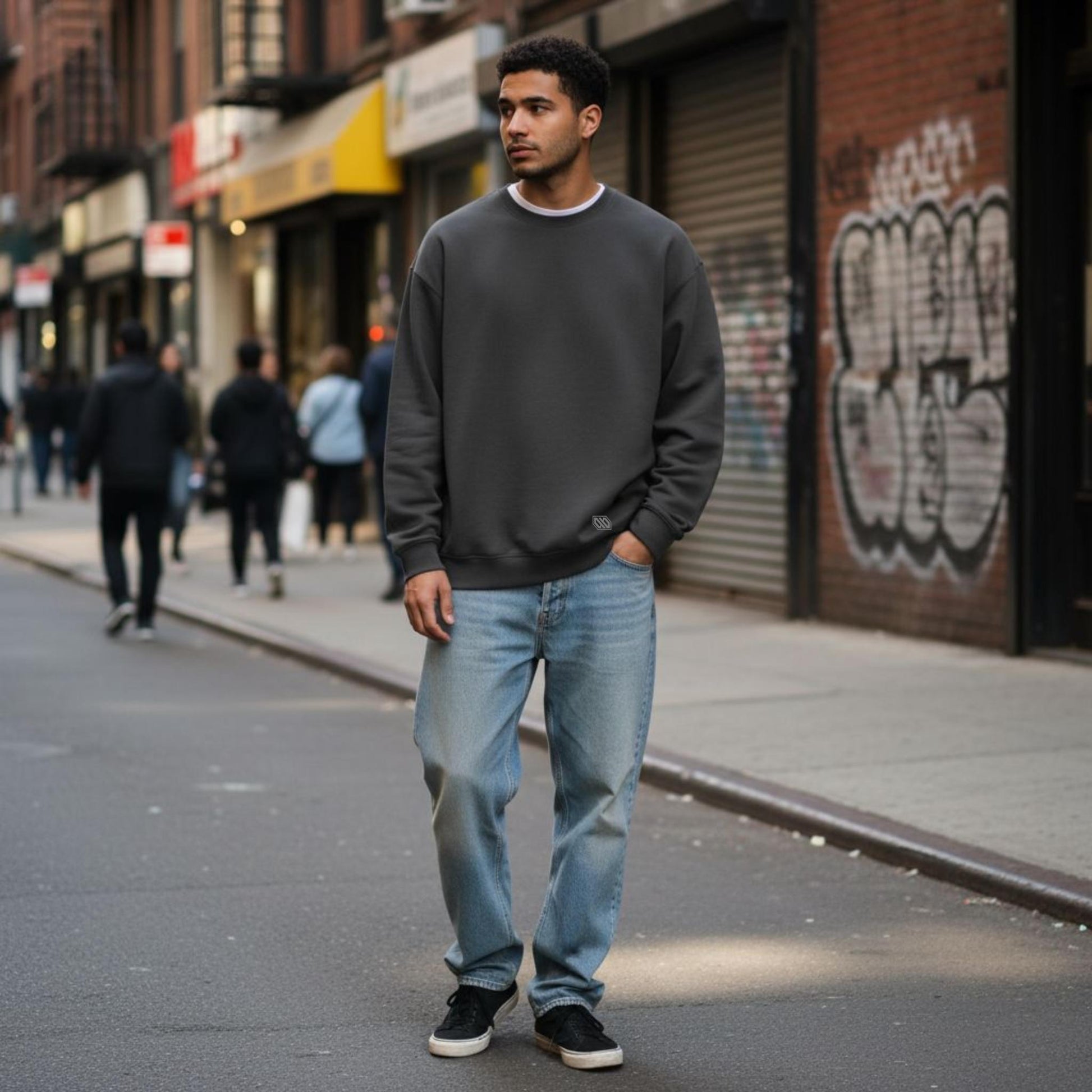 Felpa Ghettoblaster Basic crewneck asphalt grey