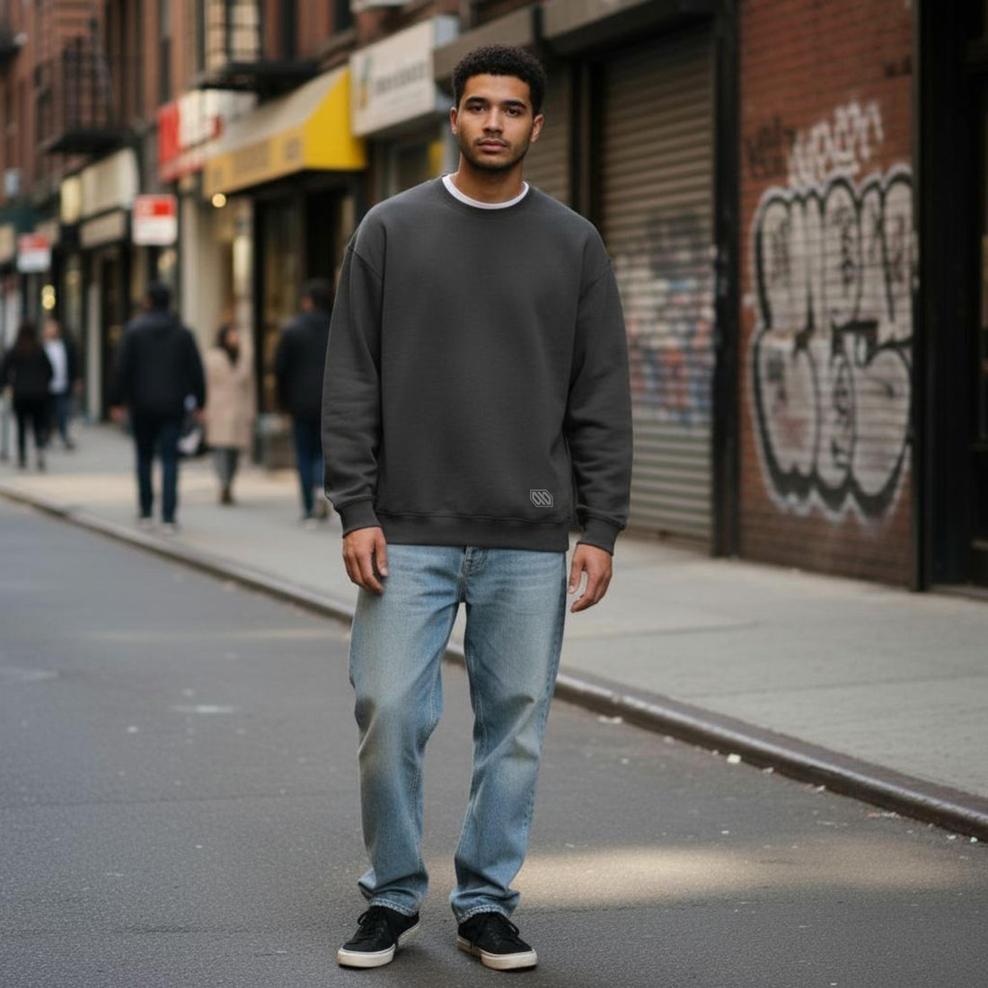 Felpa Ghettoblaster Basic crewneck asphalt grey