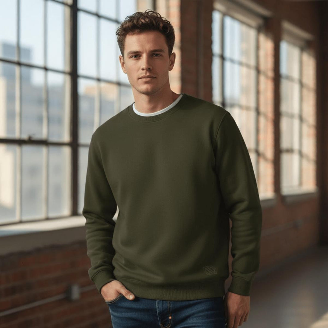 Felpa Ghettoblaster Basic crewneck khaki