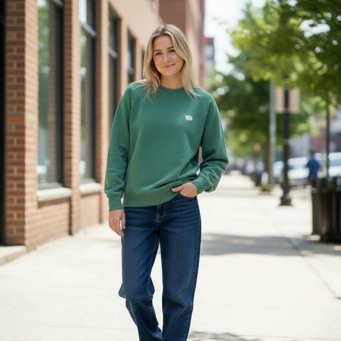 Felpa Ghettoblaster Central crewneck eucalyptus green