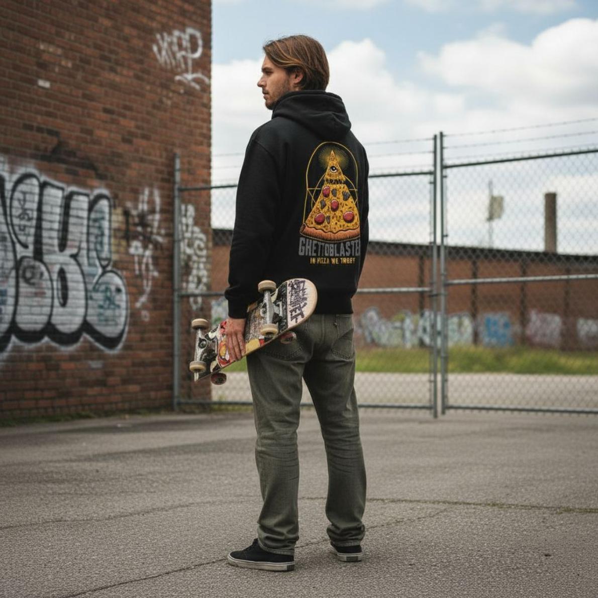 Felpa Ghettoblaster Pizza hoodie black
