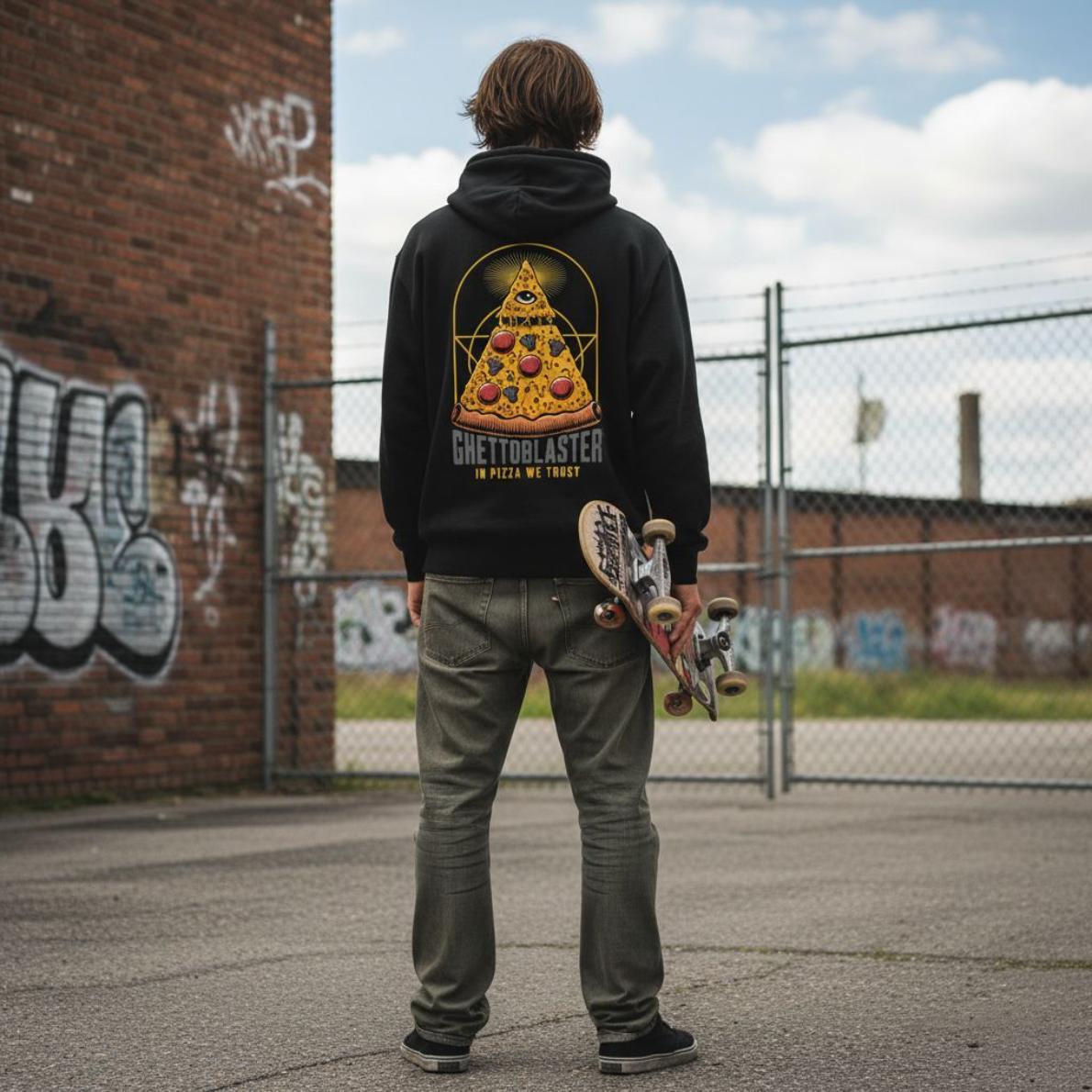 Felpa Ghettoblaster Pizza hoodie black