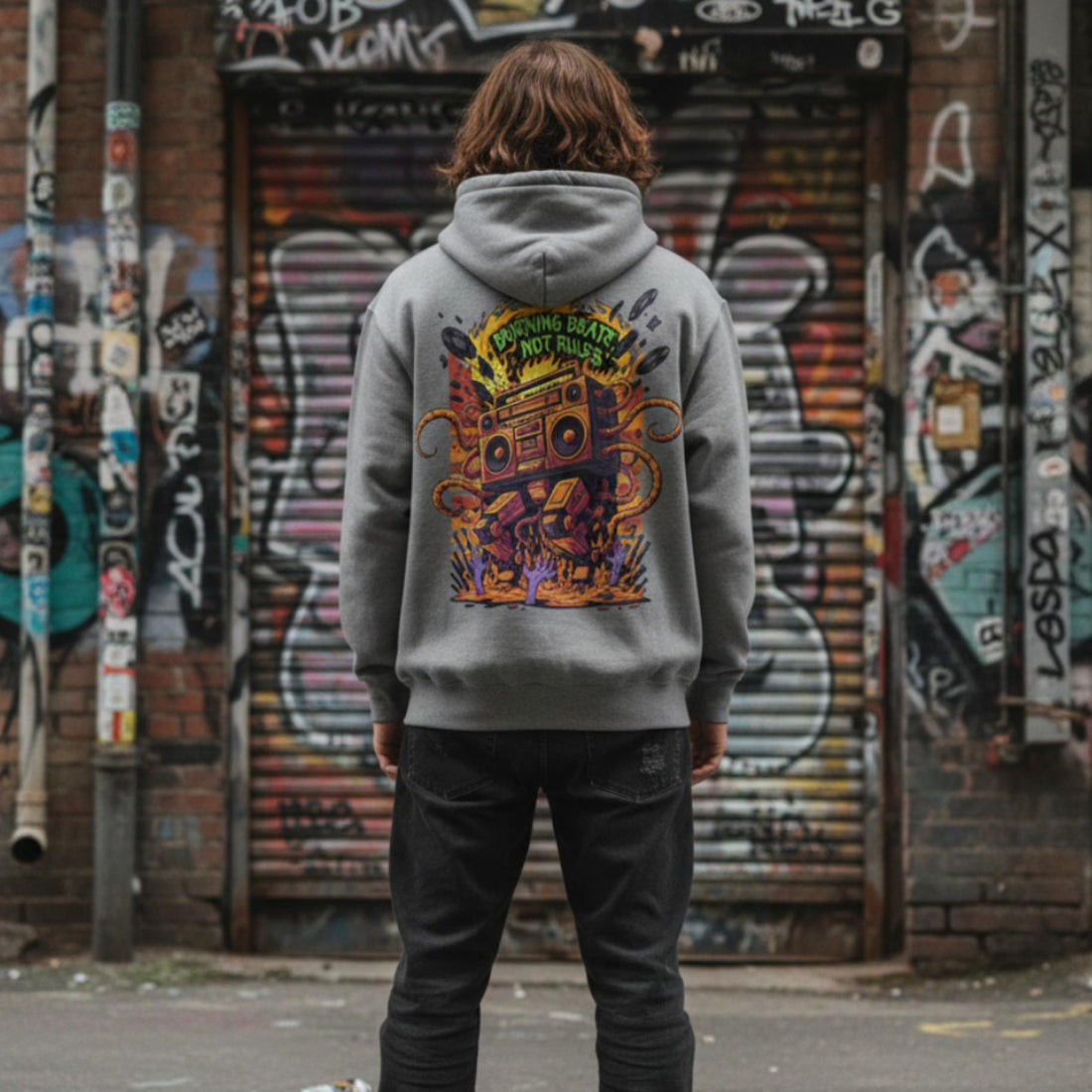 Felpa Ghettoblaster Robot Scream Grey