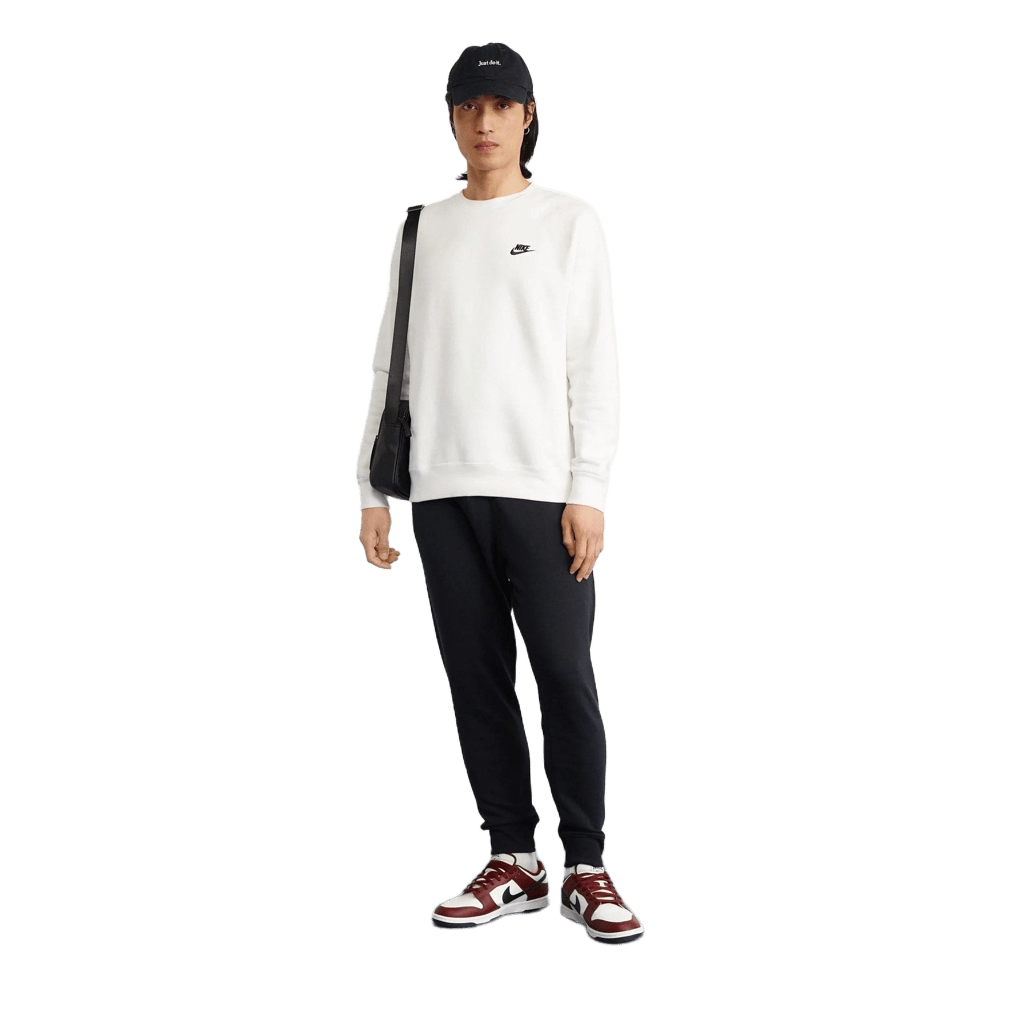 Felpa Nike Club 133 crewneck black white