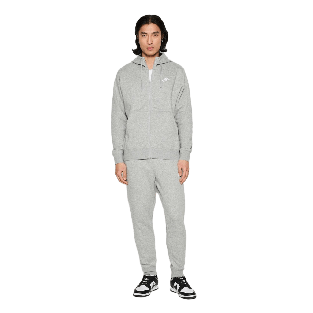 Felpa Nike Club Fleece hoodie zip dark grey