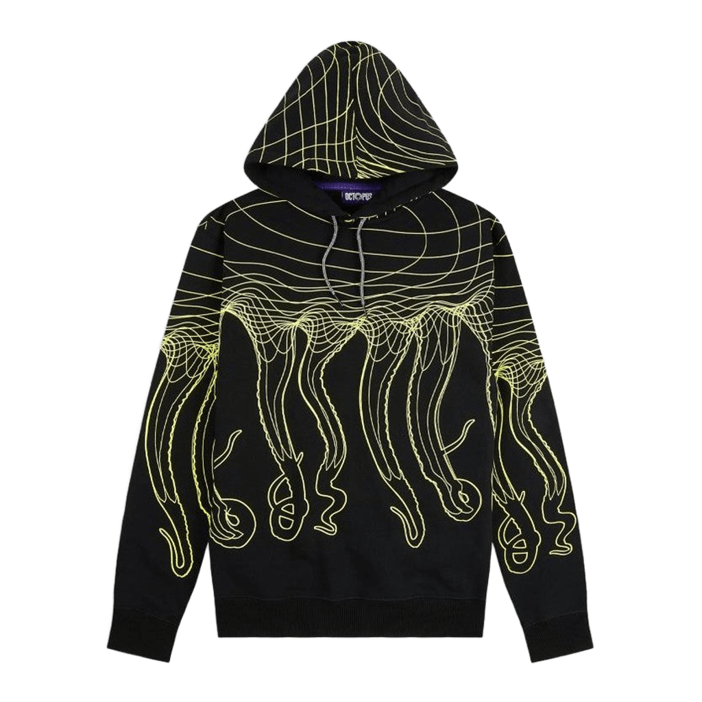 Felpa Octopus Flowing hoodie black