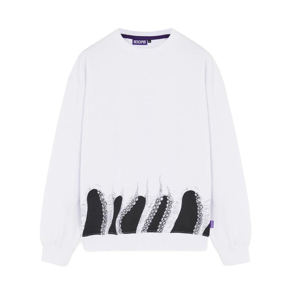 Felpa Octopus Lower crewneck white