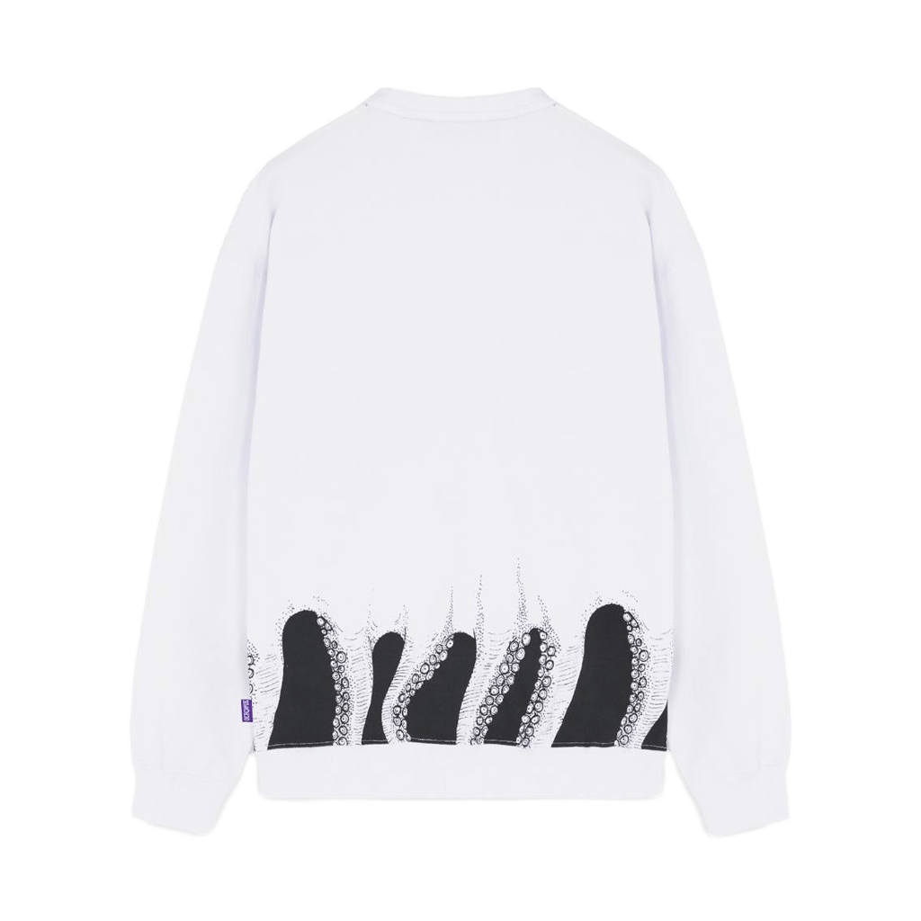 Felpa Octopus Lower crewneck white