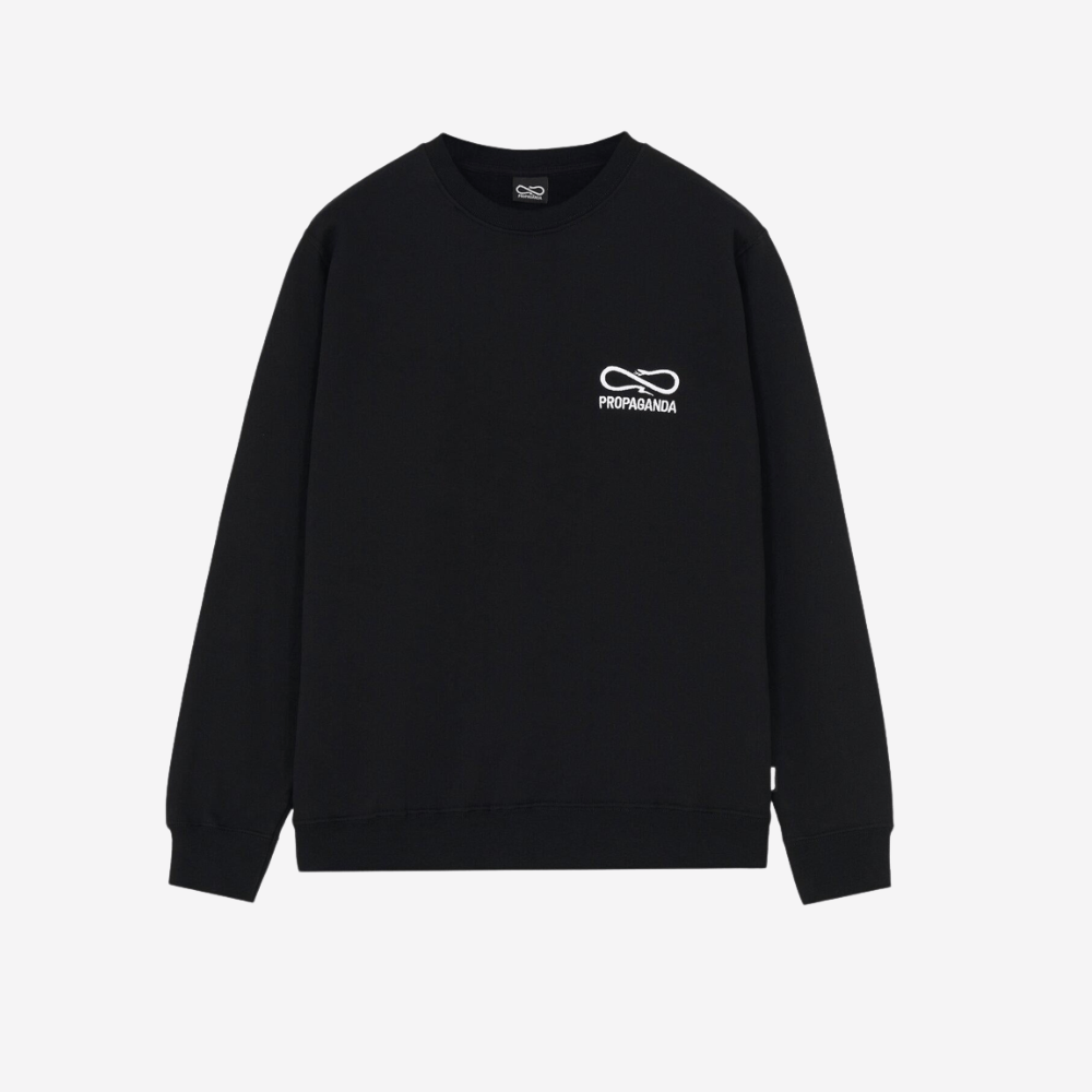 Felpa Propaganda Logo Embroid crewneck black