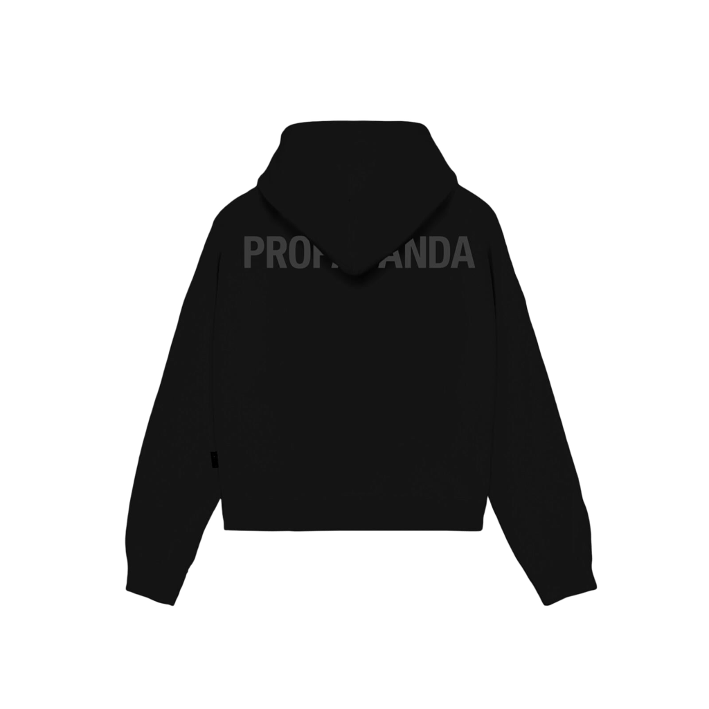 Felpa Propaganda Logo Woman crop top hoodie balck