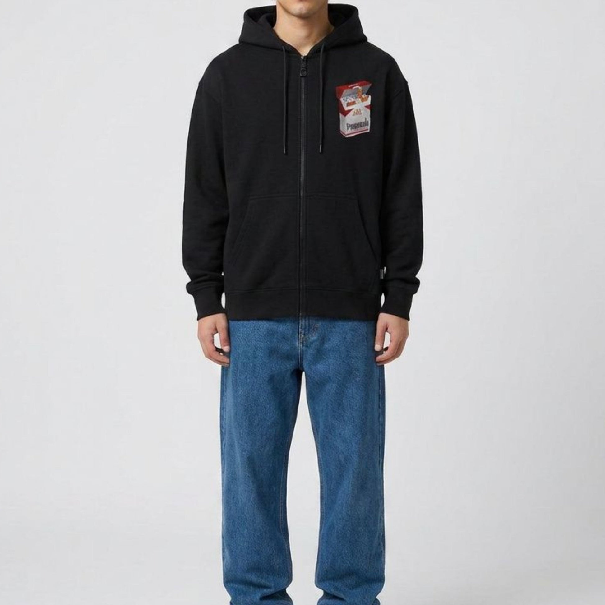 Felpa Propaganda Pocket Zip Hood Black
