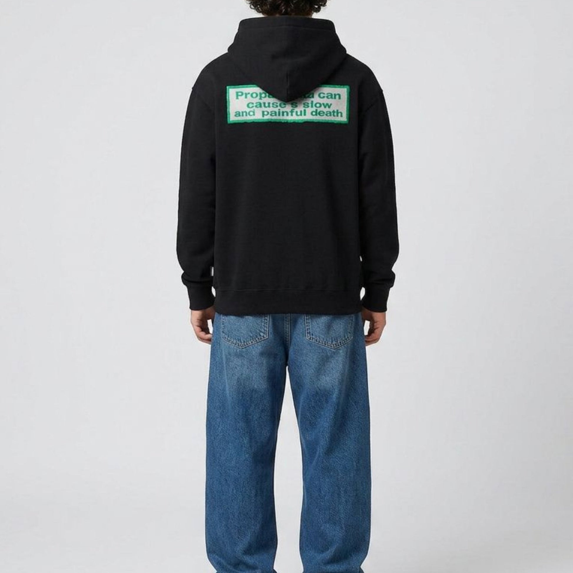 Felpa Propaganda Pocket Zip Hood Black