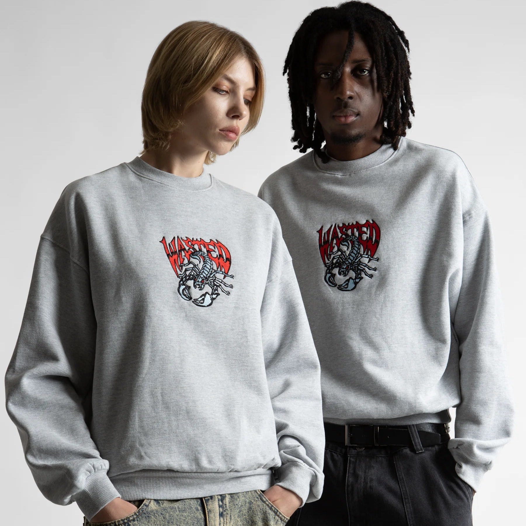Felpa Wasted Paris Bane crewneck Grey
