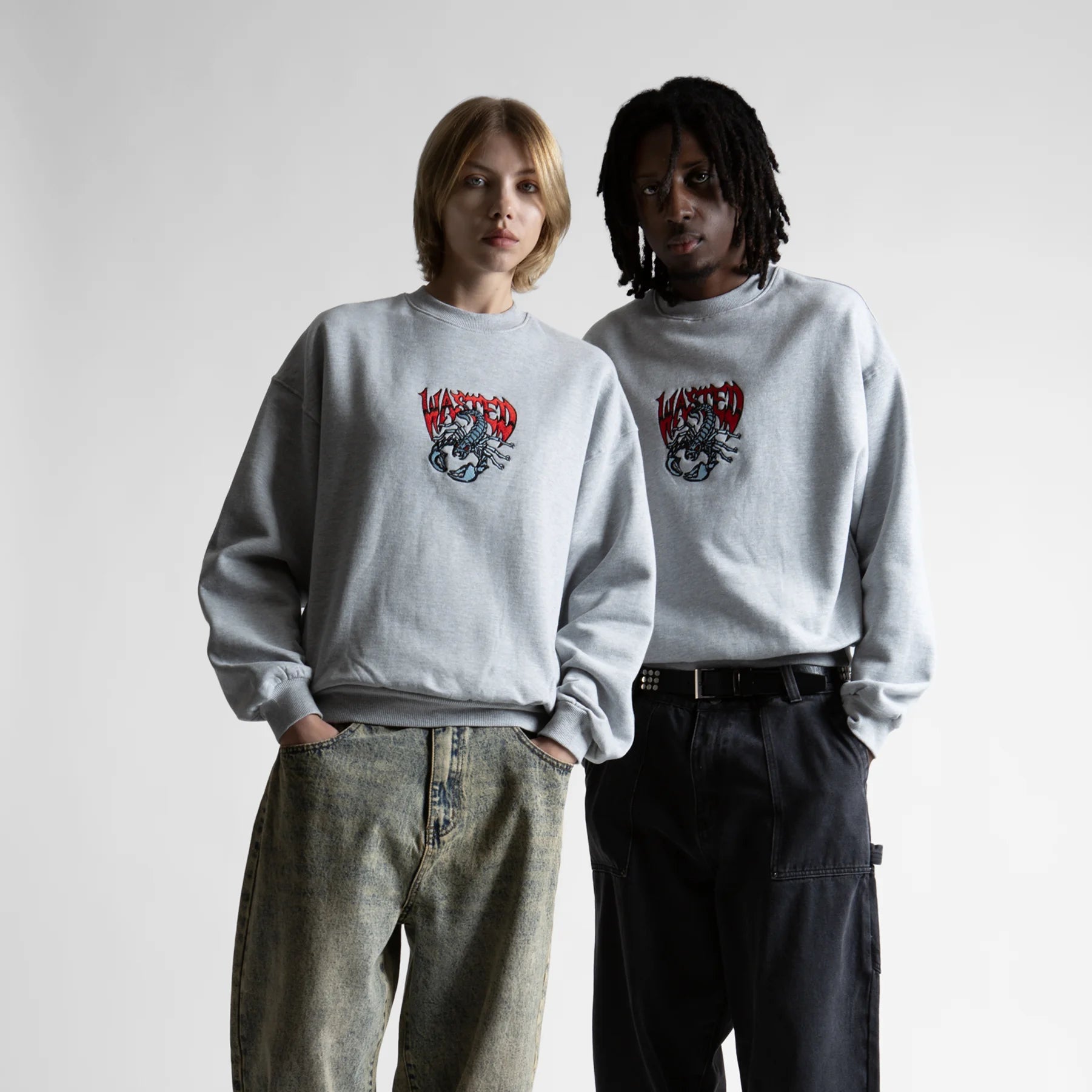 Felpa Wasted Paris Bane crewneck Grey