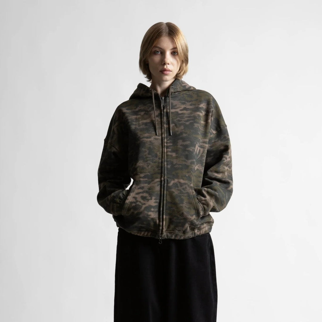 Felpa Wasted Paris Digi camo Zip Green