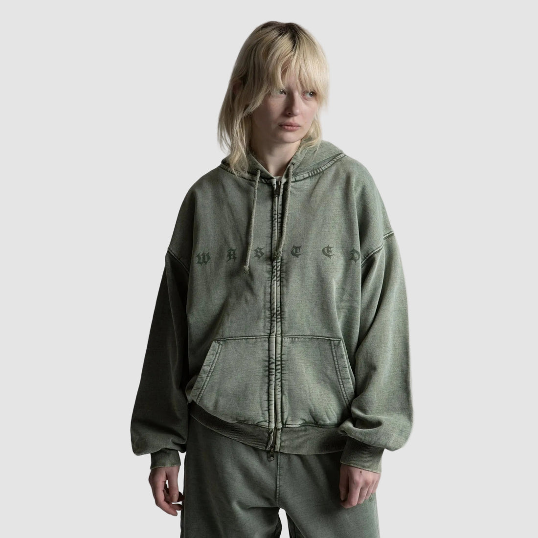 Felpa Wasted Paris Splinter zip Olive