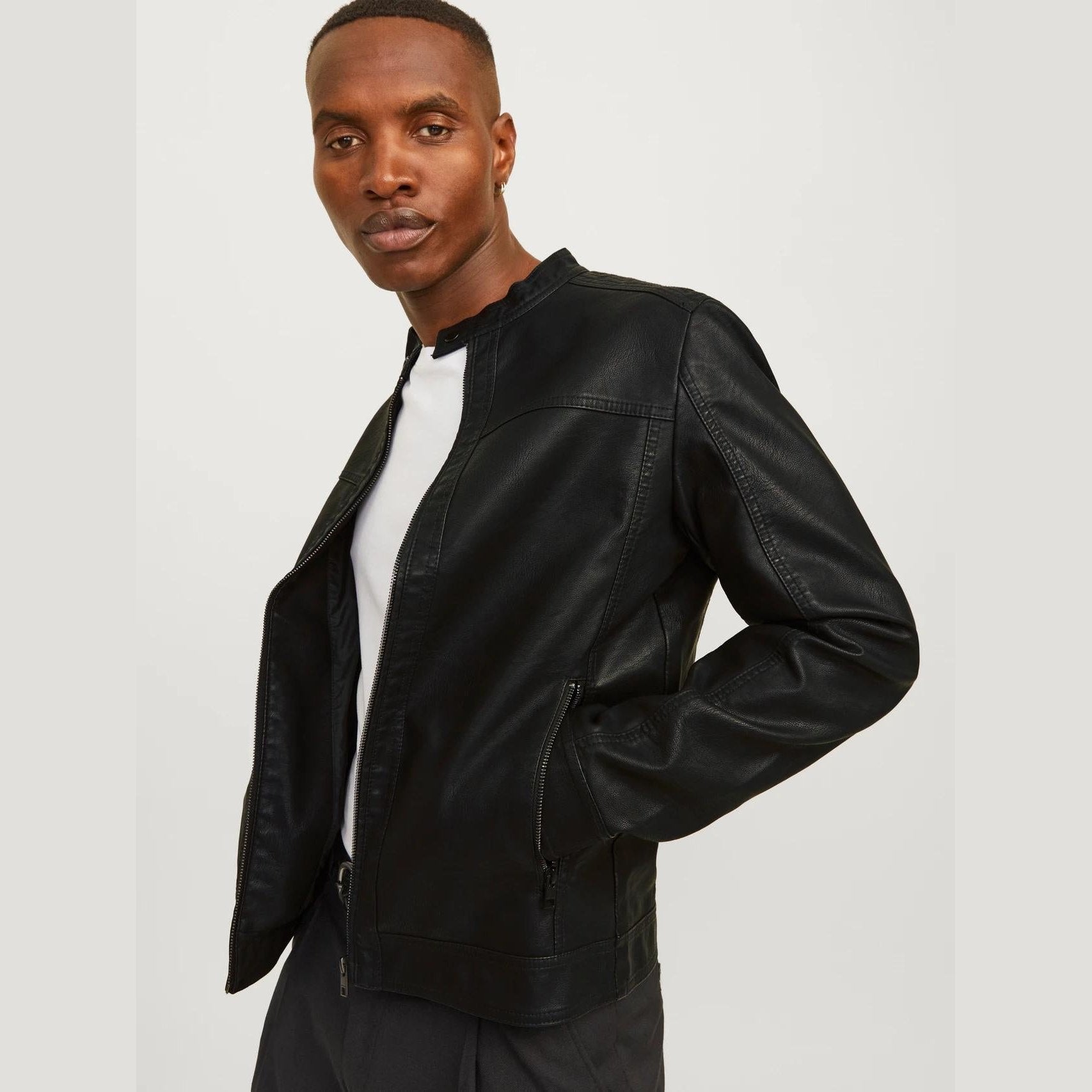 Giacca Jack & Jones Arner Leather black