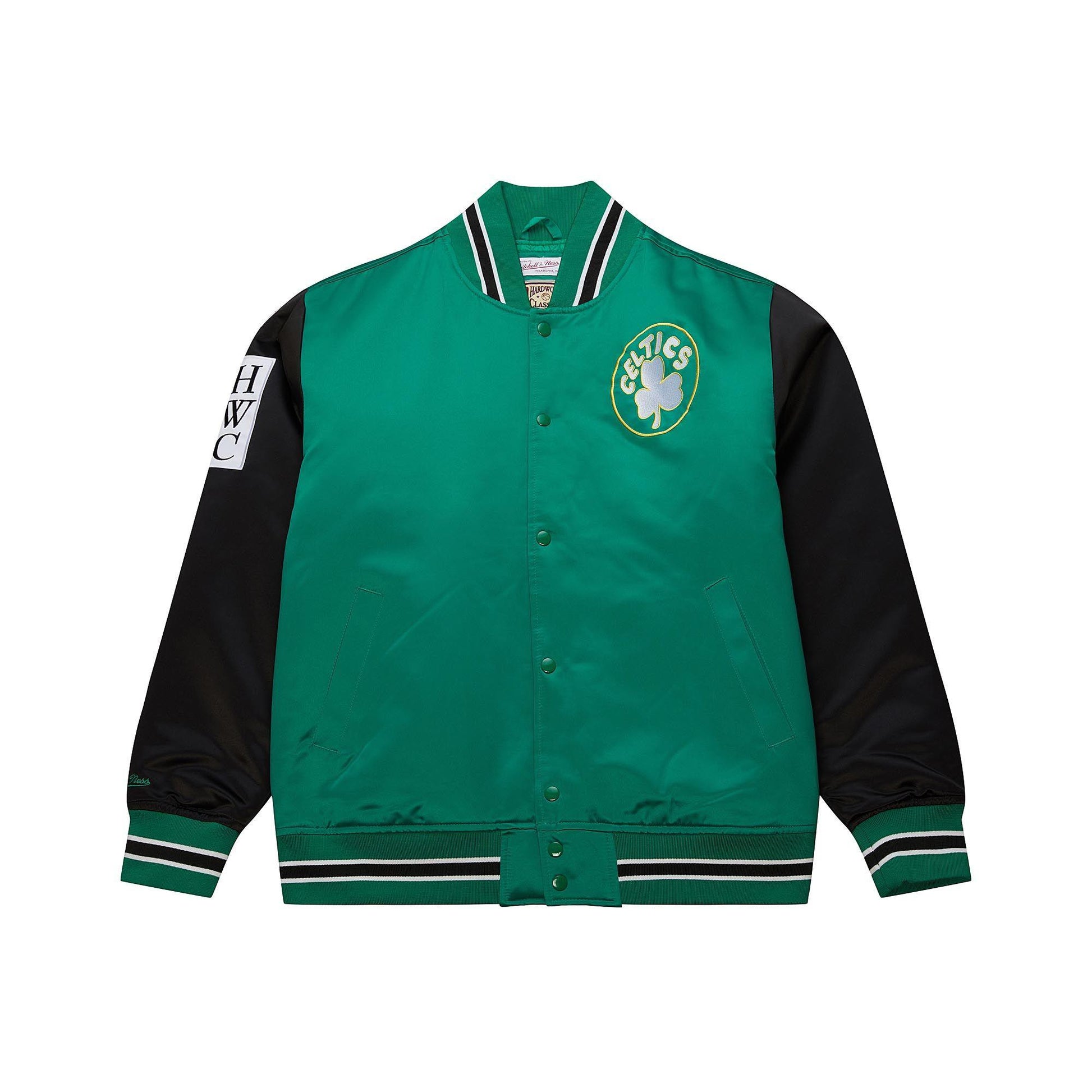 Giacca Mitchell & Ness NBA Primetime Satin Logo Celtics green