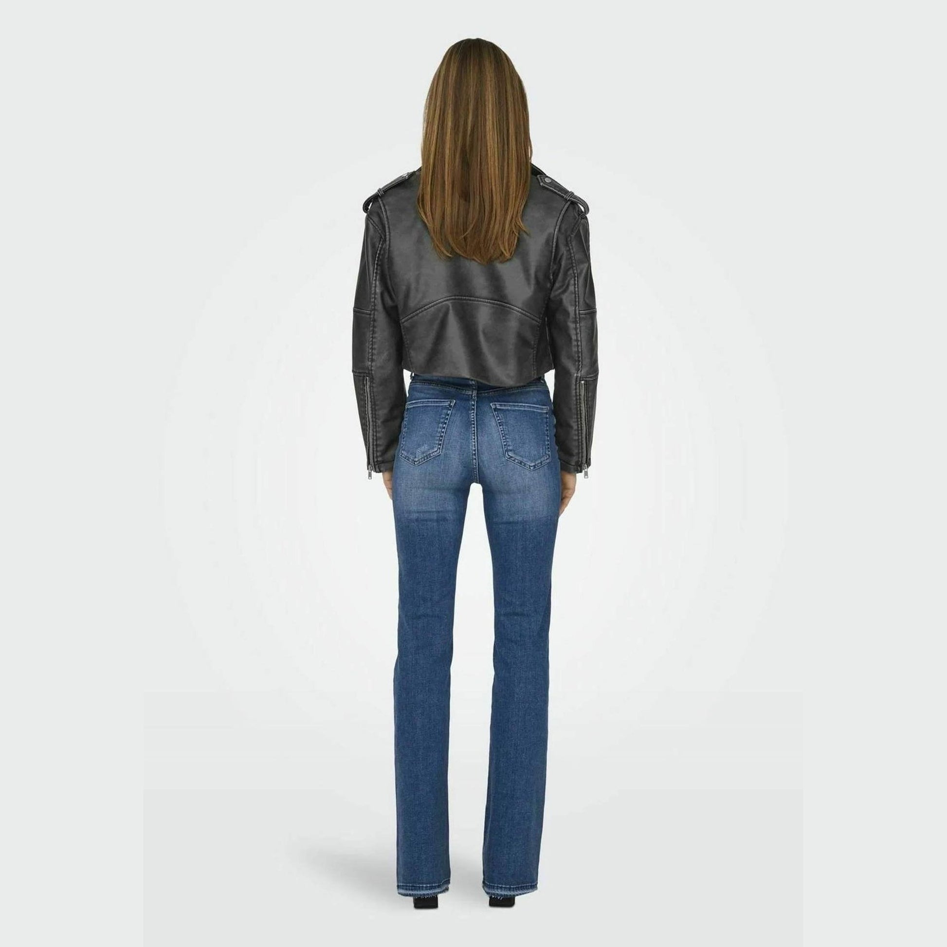 Giacca Only Casey Faux leather phantom washed