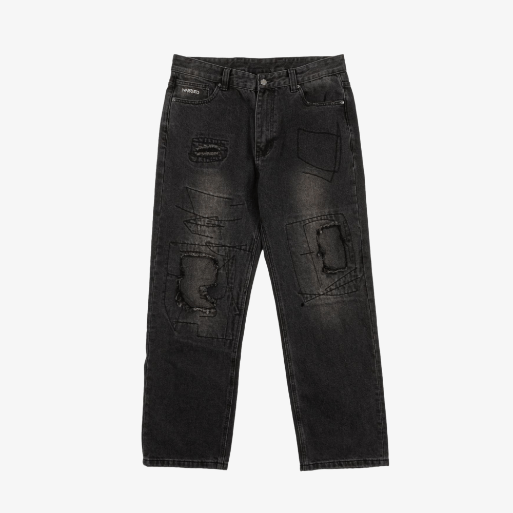 Jeans Wasted Paris Ripped Manc Black