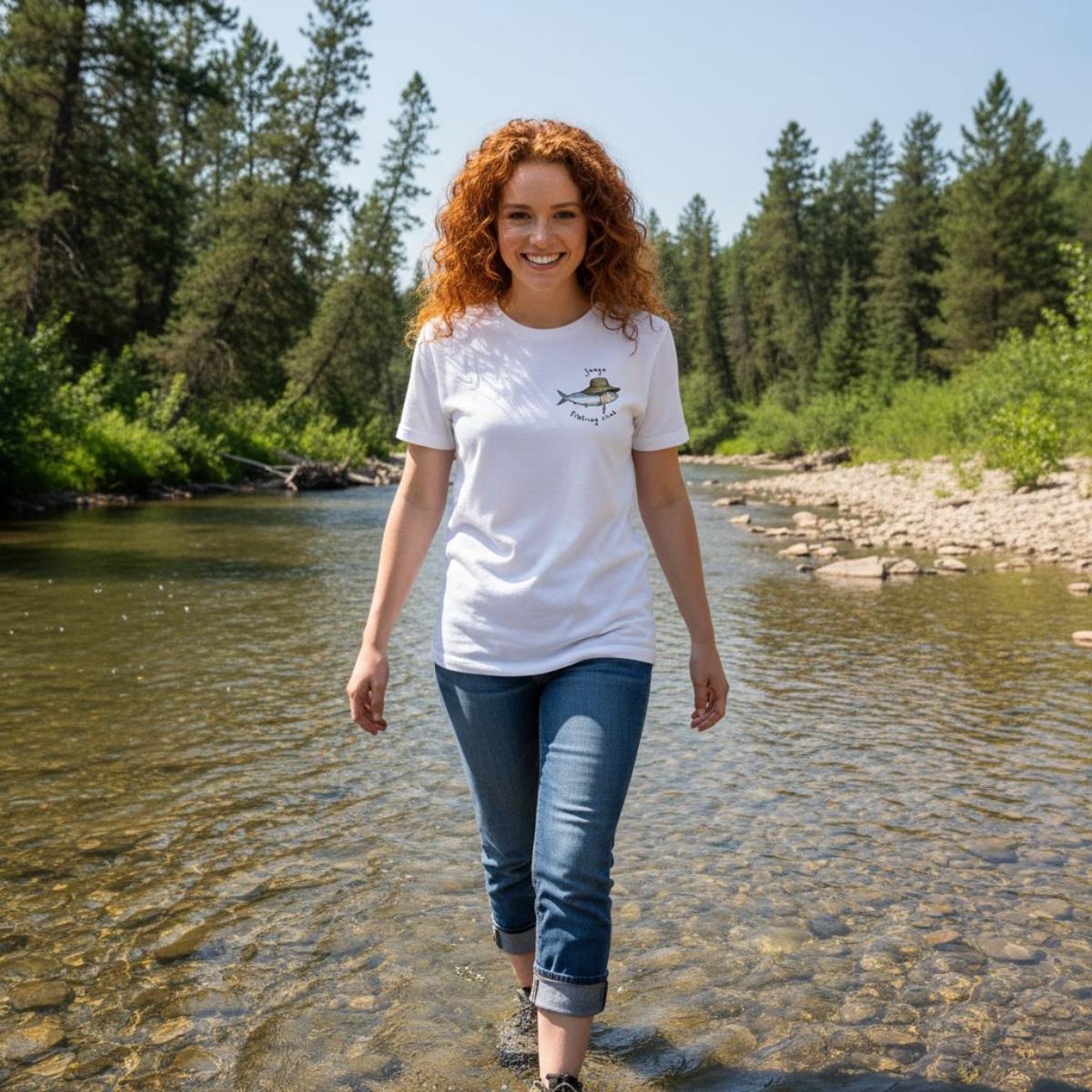 Junglo T-Shirt Fishing Club white