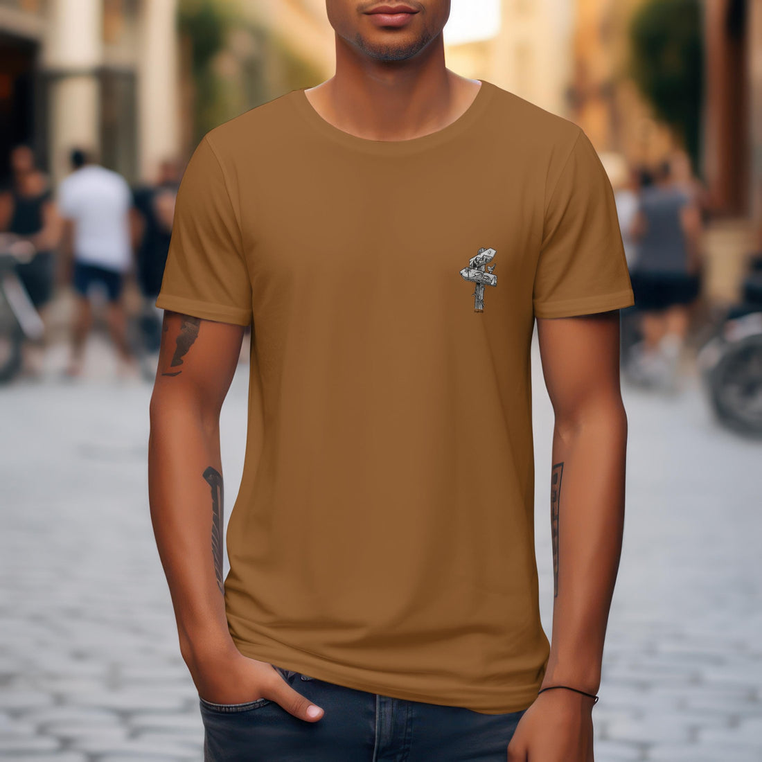Junglo T-shirt Sign dark rust