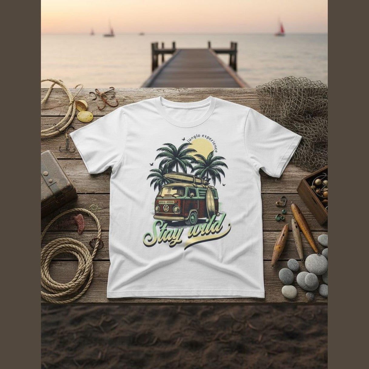 Junglo T-shirt Stay Wild whi