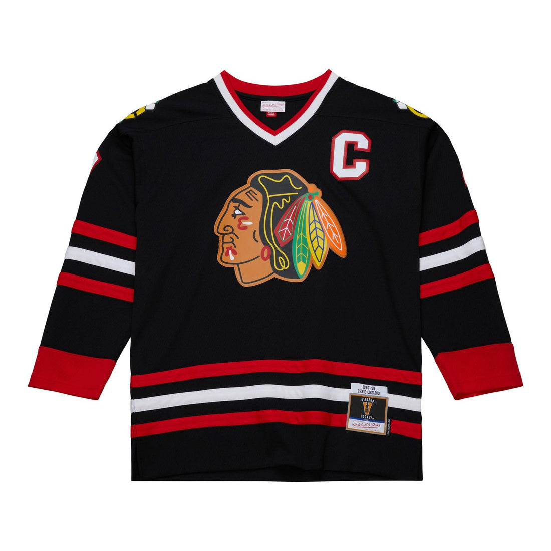 Maglietta T-shirt Mitchell & Ness Chris Chelios Chicago Blackhawks black