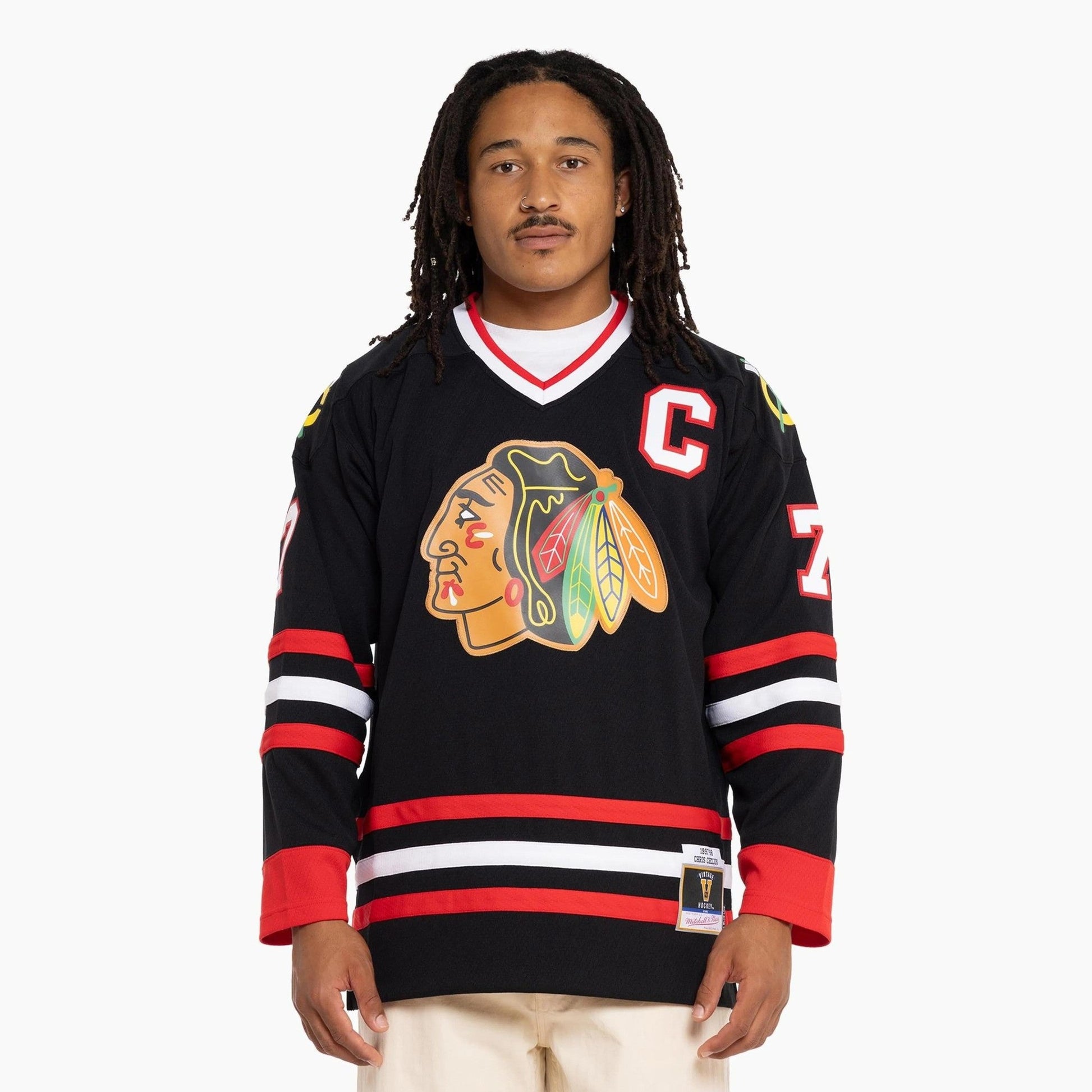Maglietta T-shirt Mitchell & Ness Chris Chelios Chicago Blackhawks black