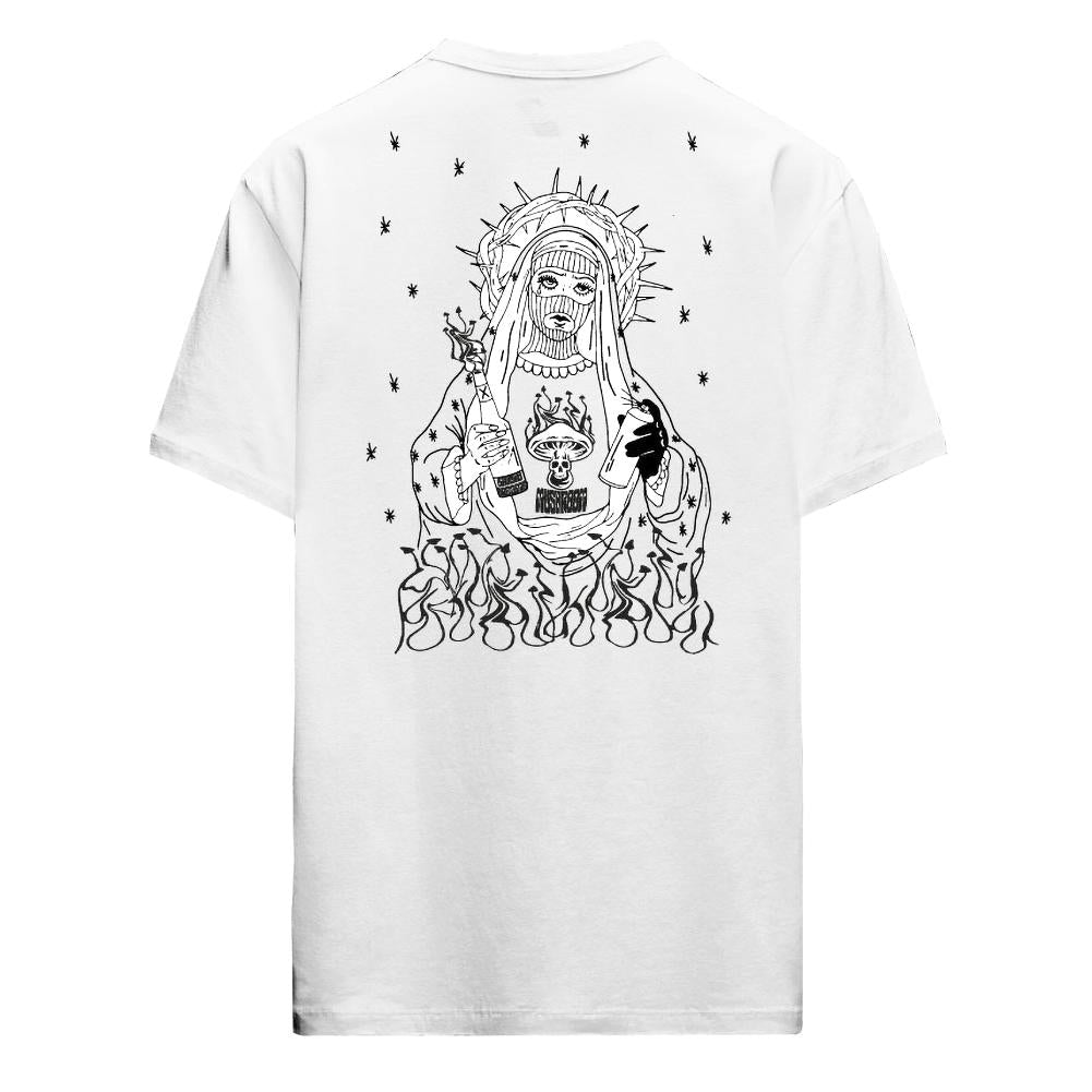 Maglietta T-shirt Mushrooms Prayer Flame white
