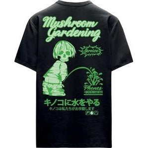 Maglietta T-shirt Mushrooms Service Phone Blk