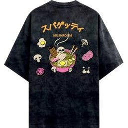 Maglietta T-shirt Mushrooms Sushi Japan Blk