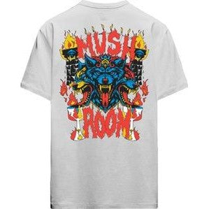 Maglietta T-shirt Mushrooms Wolf Fire Wht