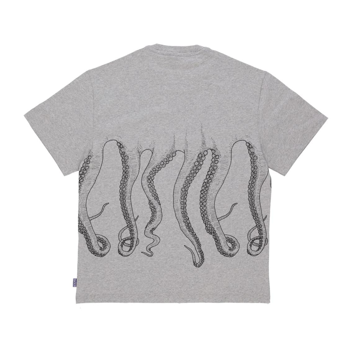 Maglietta T -shirt Octopus Outline Logo gray black