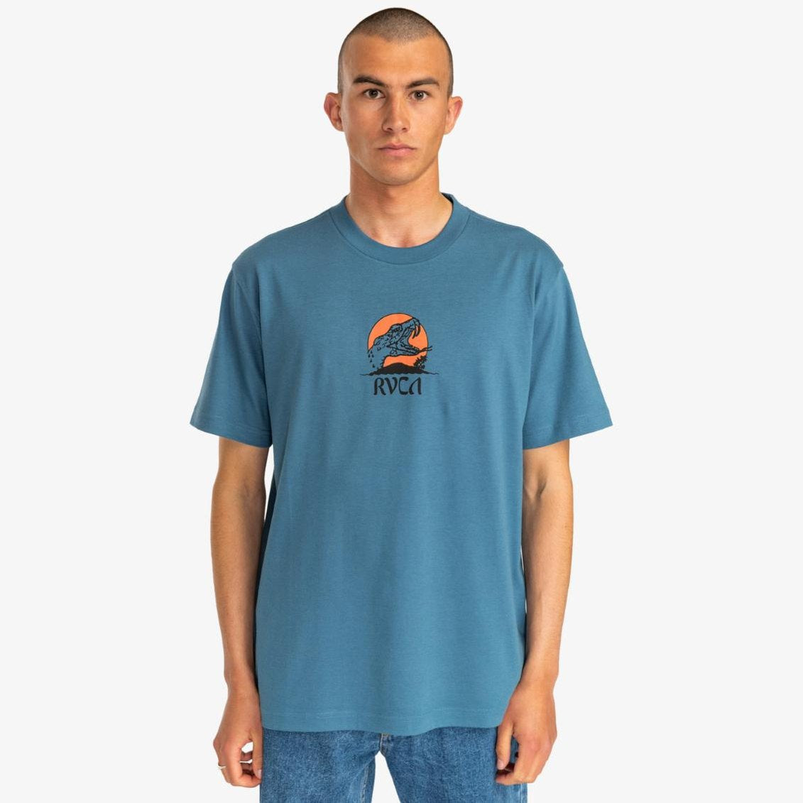 Maglietta T-shirt Rvca Whiskey Bite navy