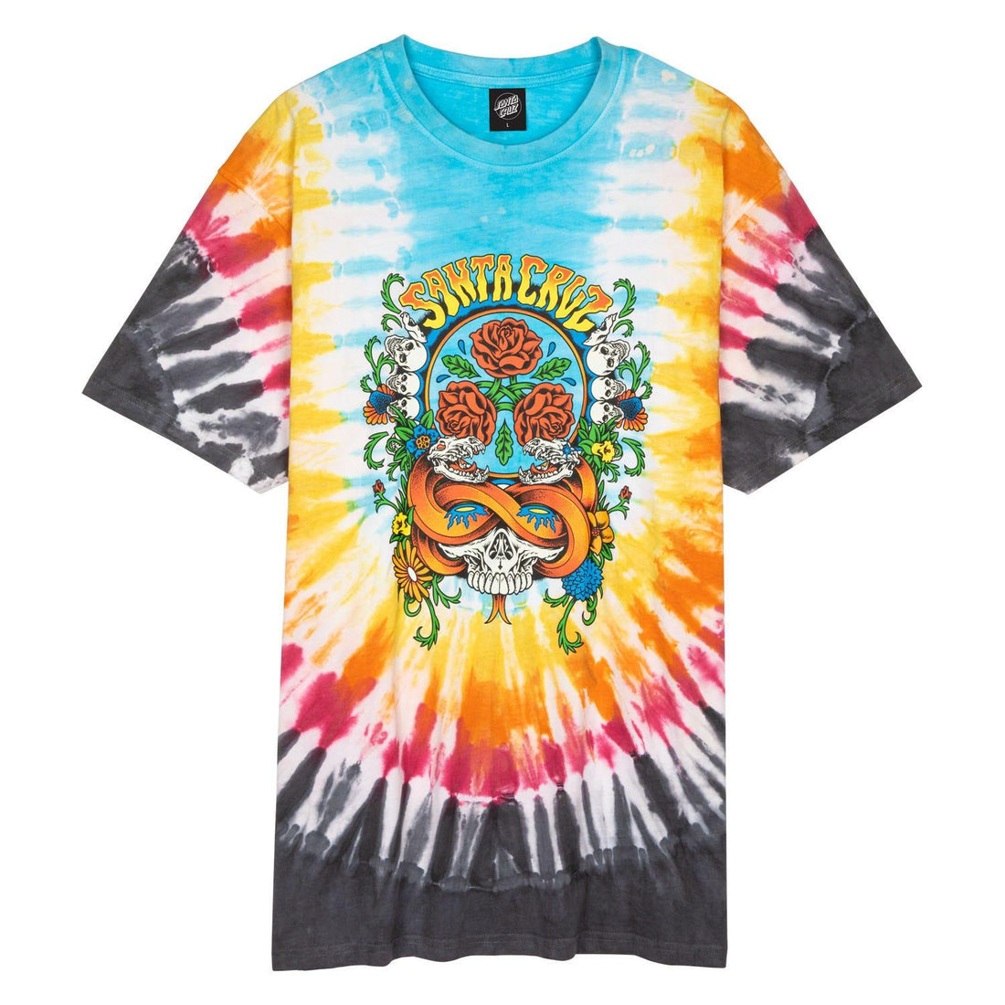 Maglietta T-shirt Santa Cruz Dressen Rose Crew black rainbow