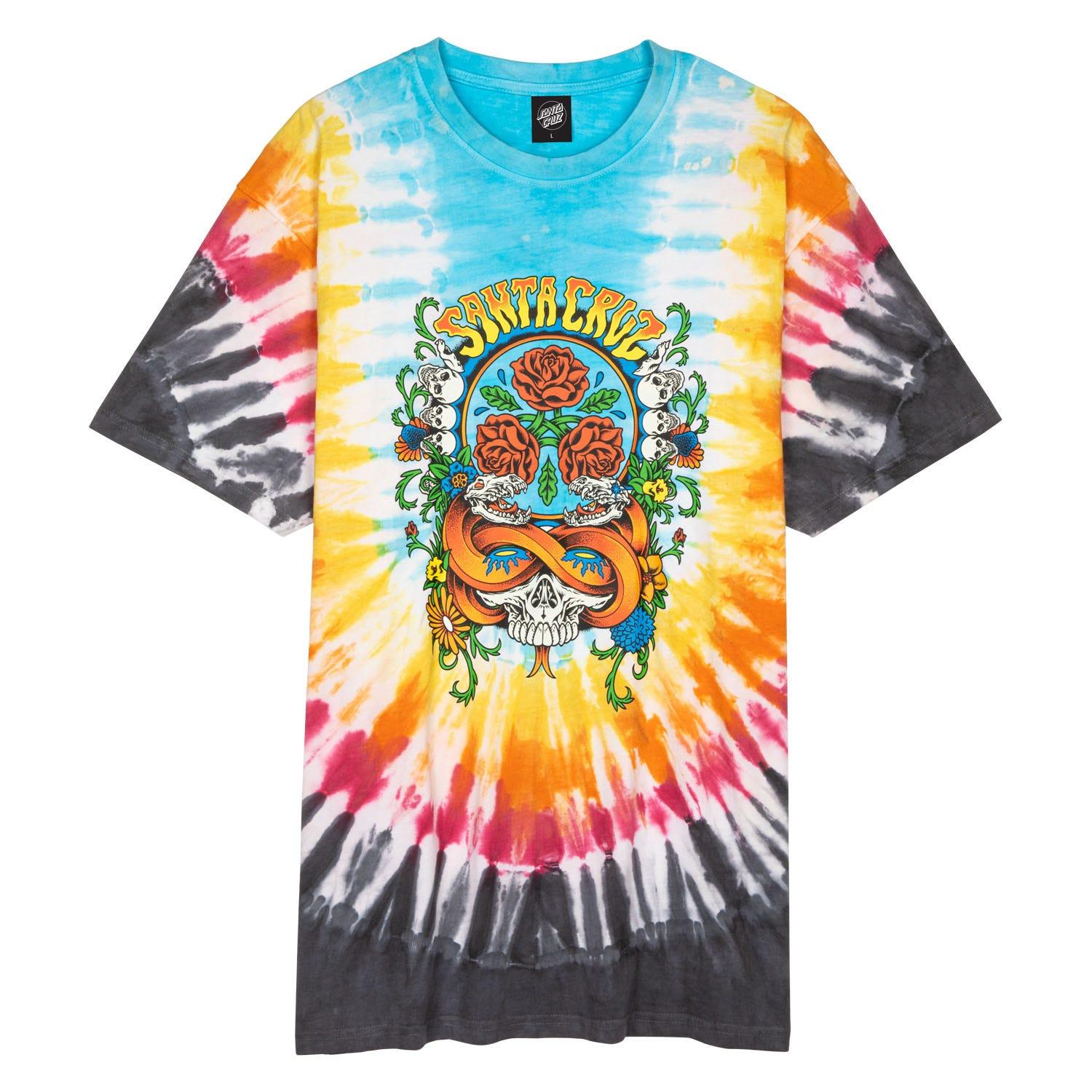 Maglietta T-shirt Santa Cruz Dressen Rose Crew black rainbow