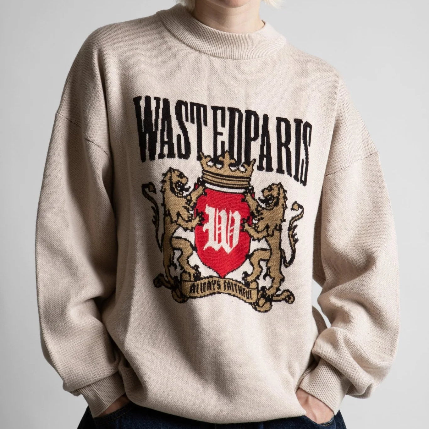 Maglione Wasted Paris Crest crewneck Beige