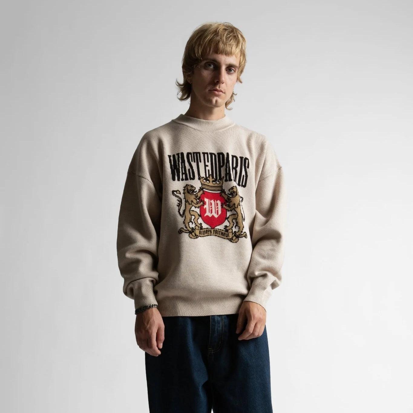 Maglione Wasted Paris Crest crewneck Beige