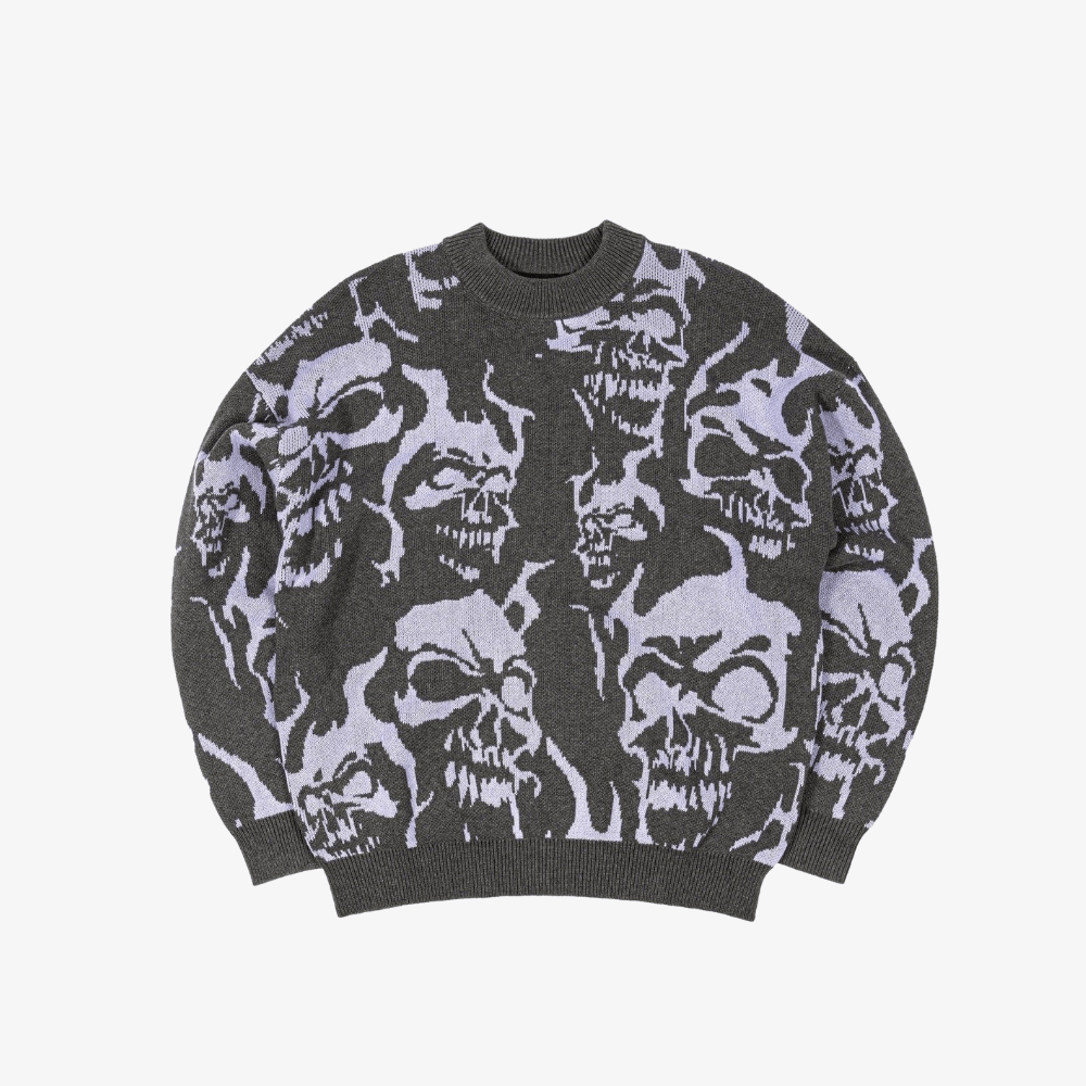 Maglione Wated Paris Skull Charcoal