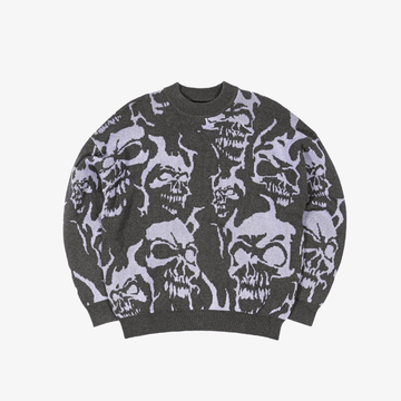 Maglione Wated Paris Skull Charcoal