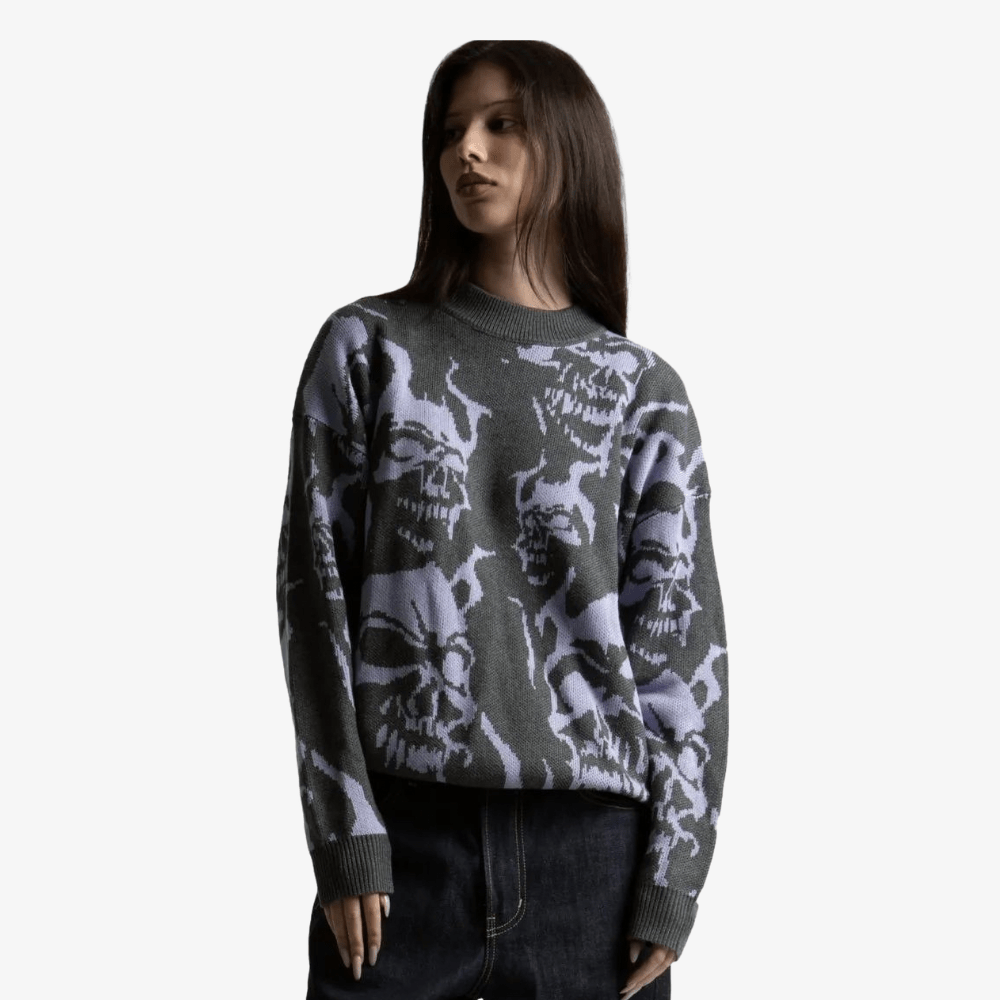 Maglione Wated Paris Skull Charcoal