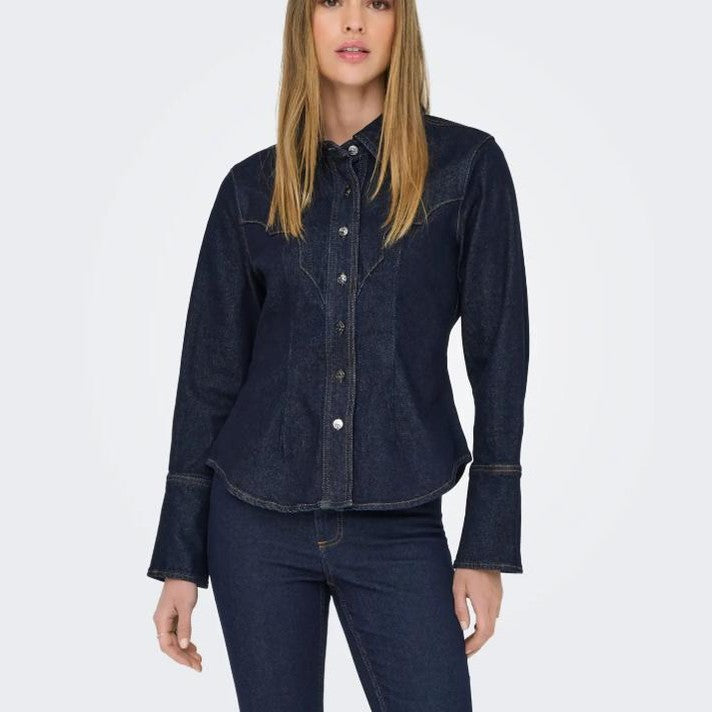 Only Camicia Perla LS Western Blue Denim