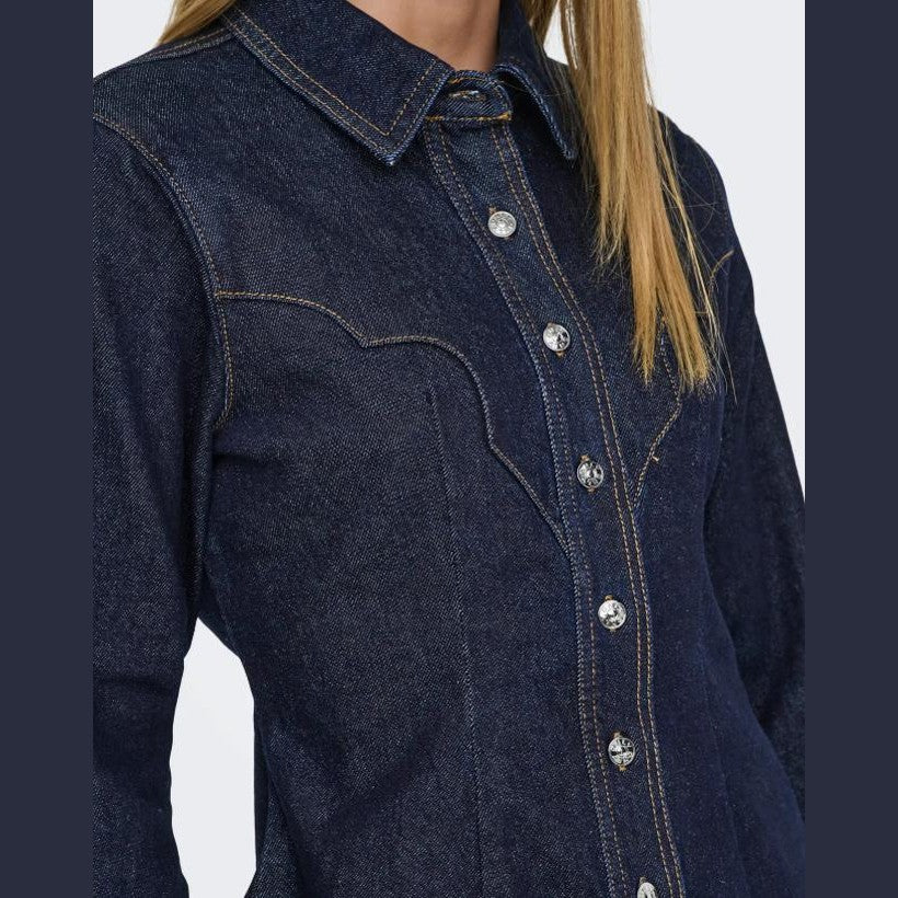 Only Camicia Perla LS Western Blue Denim