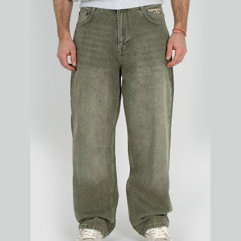 Pantalone Homeboy Baggy Dye Denim Wash Green