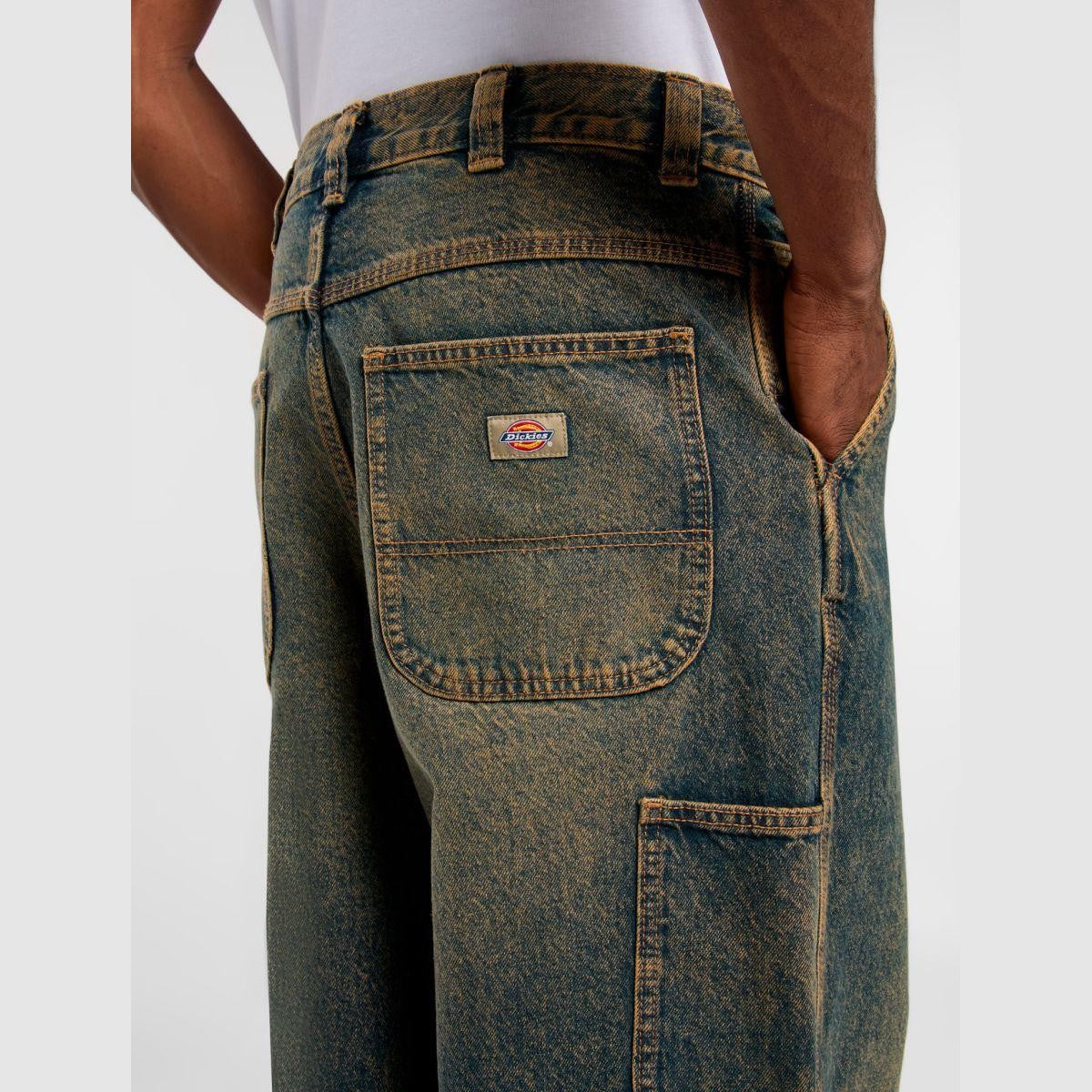 Pantaloni Dickies Madison Baggy Denim yellow fade indigo