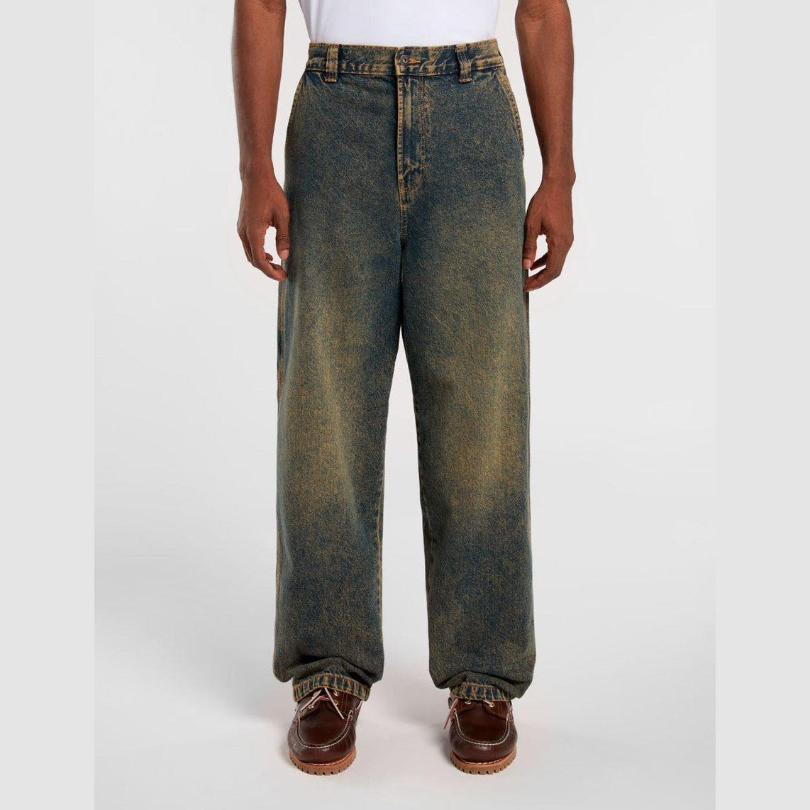 Pantaloni Dickies Madison Baggy Denim yellow fade indigo