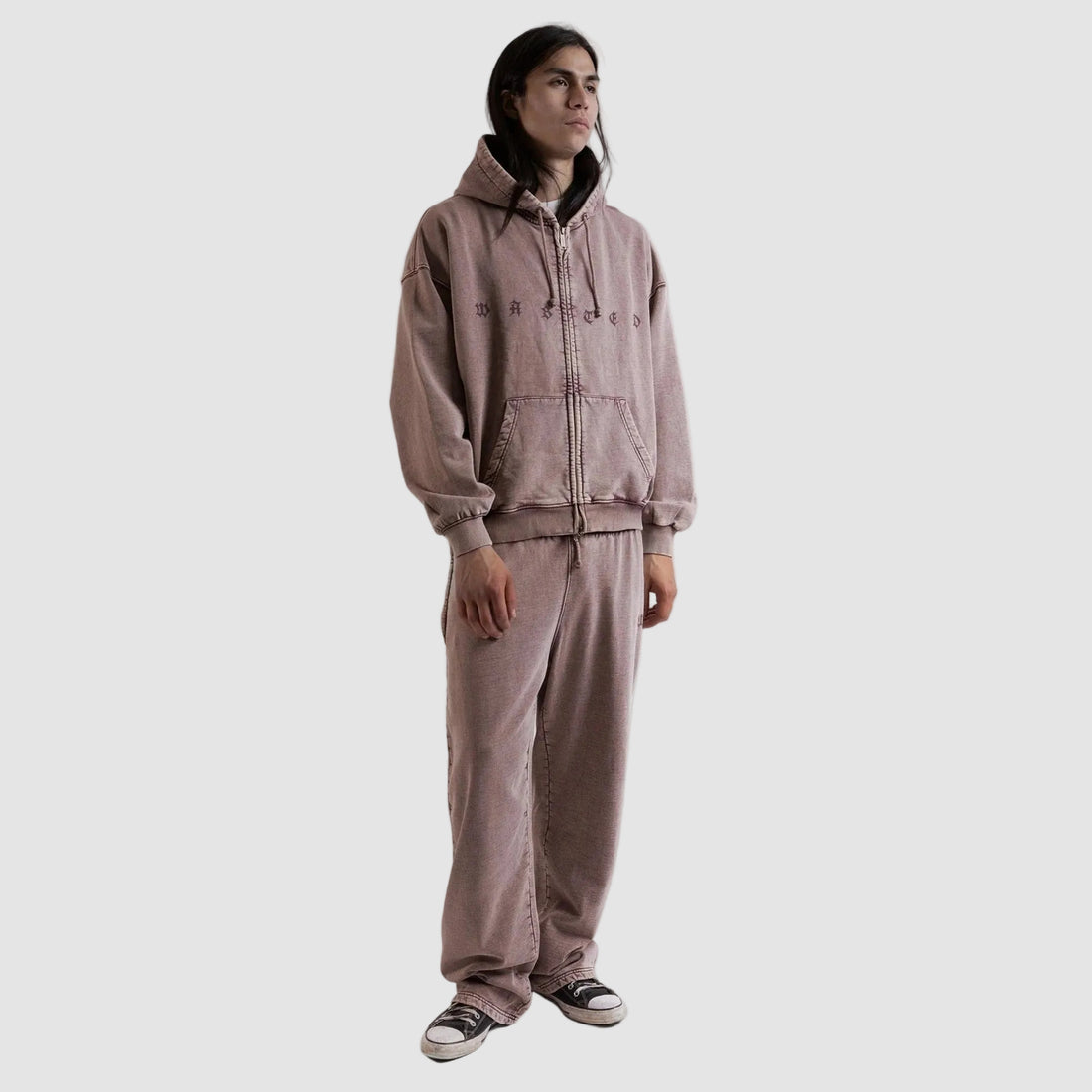 Pantaloni Wasted Paris Splinter zip Burgandy