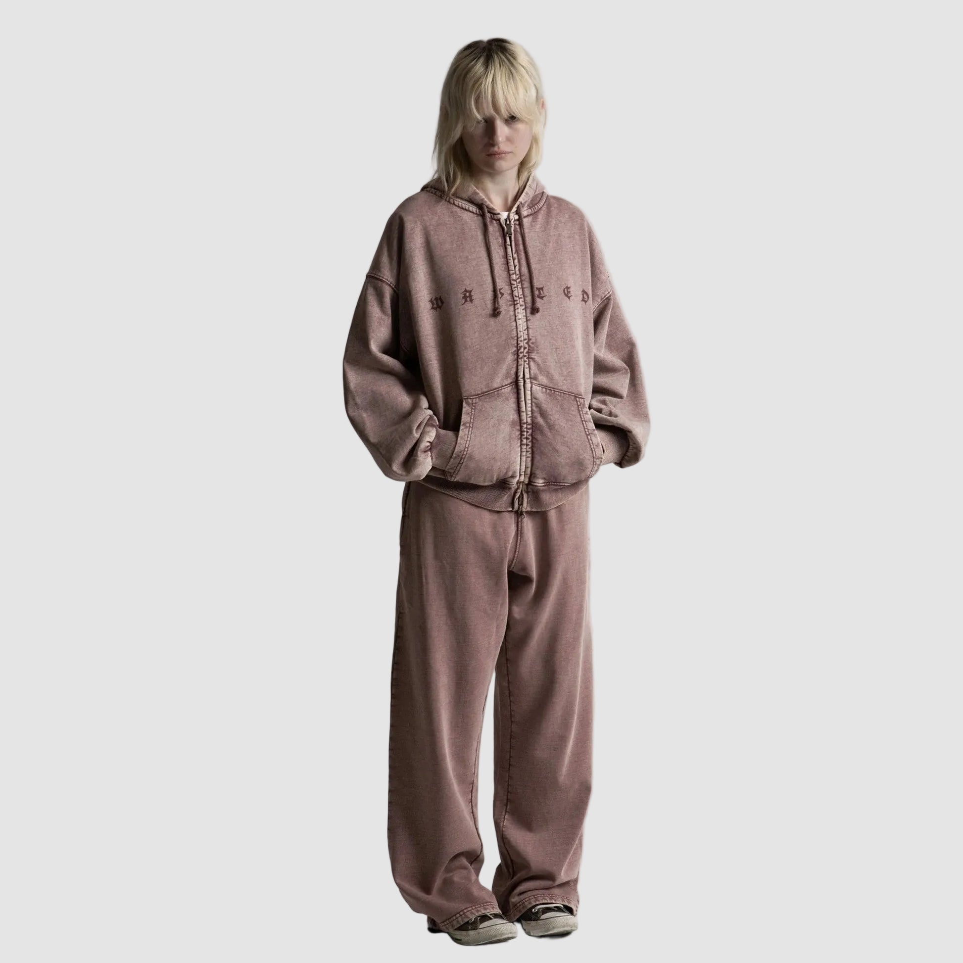 Pantaloni Wasted Paris Splinter zip Burgandy